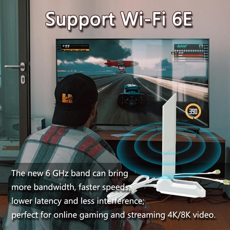 ZAHARA 2.4/5.8/6GHz RP-SMA Tri Band WiFi 6E Antenna for ASUS ROG Strix B550-F Gaming WiFi II/Prime B550-PLUS/ROG Strix B550-A B450-F B650-A B650E-F Z690-F Z790-F Z790-A Z690-A Z790-E Z790-I Z690-E