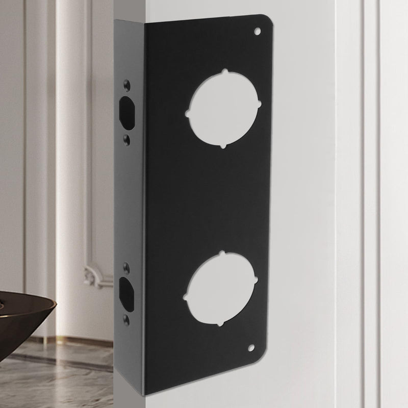 Semetall Door Guard Reinforcer,5-1/2" Door Hole,2-3/8" Backset,Black | Repair Doors, Add Extra Security to Your Home and Prevent Unauthorized Entry 5-1/2" x 2-3/8" Black