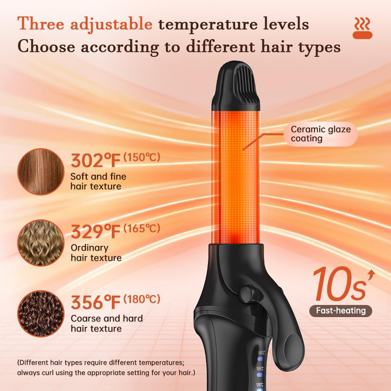 Curling Tongs 1 Inch,Cordless Rechargeable Curling Tongs,Cordless Hair Curler(3 Gear),Travel Mini Flat Iron 4000 mAh,Battery Straightener and Curler 2 in 1 for Long Short Hair (Black) Black