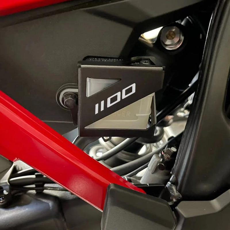 Compatible with Africa Twin CRF1100L DCT CRF 1100L Adventure Sports ES 2019-2023 2024 2025 CNC Motorcycle Rear Brake Fluid Reservoir Cover Guard (Black) Black