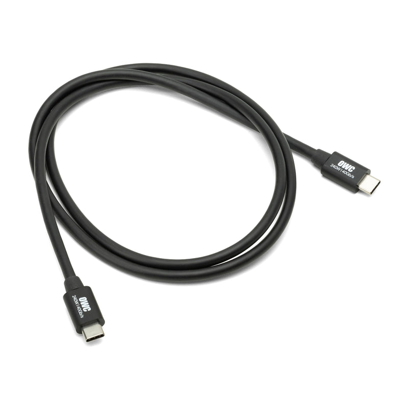 OWC Thunderbolt 4 Cable, Thunderbolt certified, 1.0 meter (3.28 ft.), 40 Gb/s data transfer, 240W power charging, Compatible with Thunderbolt 4, Thunderbolt 3, USB-C, and USB4 devices, black 1.0M