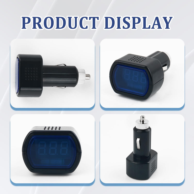Car LED Cigarette Lighter Voltage Meter with Digital Display,12V/0.1A Battery Voltage Meter for Real-Time Voltage Monitoring,Universal Car Voltage Meters of Car Essentials