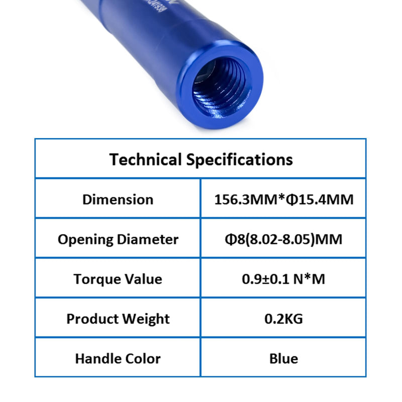 TOJOIN 1 pcs SMA Torque Wrench for RF Connector 8 in·lbs (0.9 N·m) Opening 8mm (5/16") for SMA 3.5mm/2.92mm Adapter Convertor Portable Spanner for Professionals Industry Blue 1 PCS-SMA