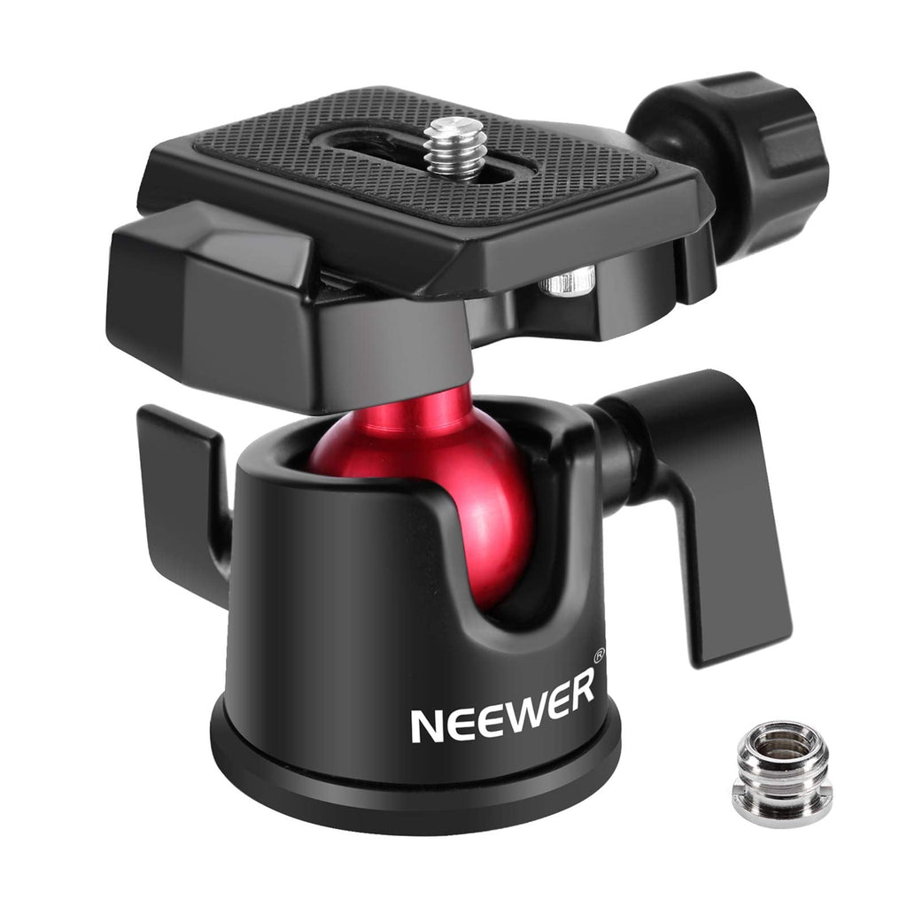 NEEWER Camera Tripod Head Ball Head 360° Rotating Panoramic with 1/4" Arca Type Quick Plate and Bubble Level for DSLR Camera Camcorder Tripod Monopod, Max Load: 11lb/5kg