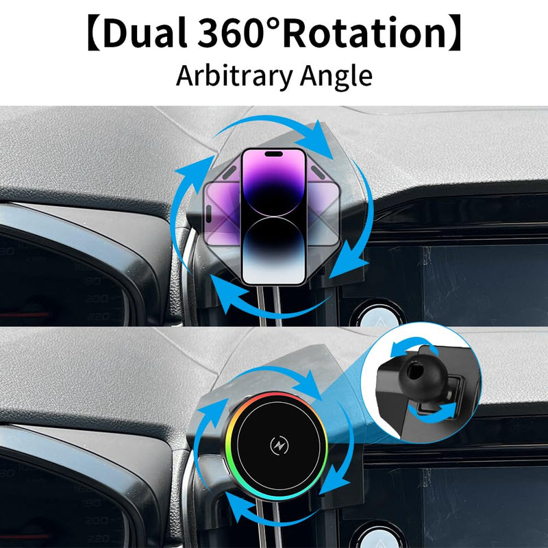 Car Magnetic Phone Mount for Subaru WRX 2022 2023 2024 2025 and Subaru Crosstrek 2024 2025 2026 and Impreza 2024-2026 Auto Accessories Best Cellphone Holder Fast 15W Wireless Charging Charger