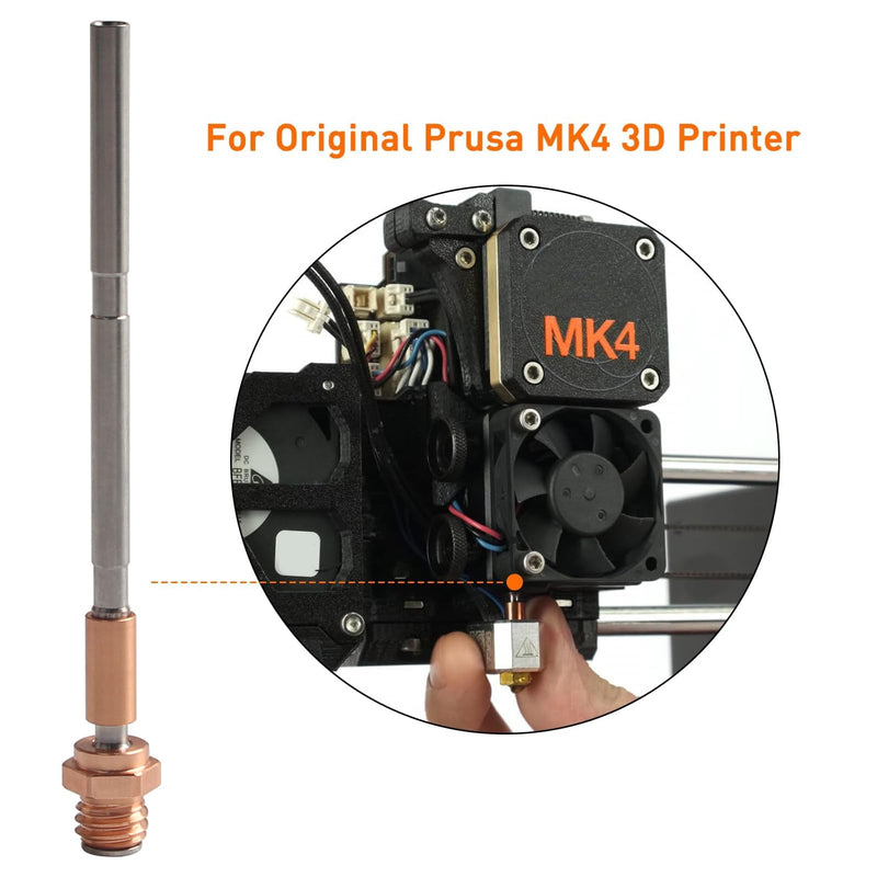 3D Printer Accessories 2Pcs PrusaMK4 XL MK3.9 Nextruder Bimetal Heatbreak with 2Pcs Brass 0.4mm Nozzle Plug and Play: Not Compatible with MK3 MK3S+ MINI Ender 3 BCZAMD