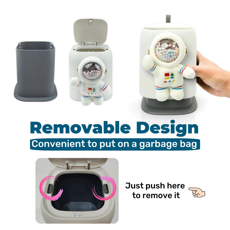 Car Can Garbage Bin Cute Cartoon Style Hanging Car Flip Lid Trash Can Detachable Leak-Proof ABS Material Spaceman Duck Smile Cloud (Smiling Cloud) Smiling Cloud