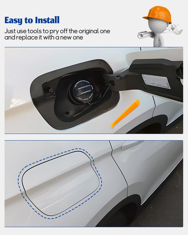 Gas Tank Fuel Filler Door Cap Cover Fit for Volkswagen VW Tiguan 2019 2020 2021 2022 2023, White