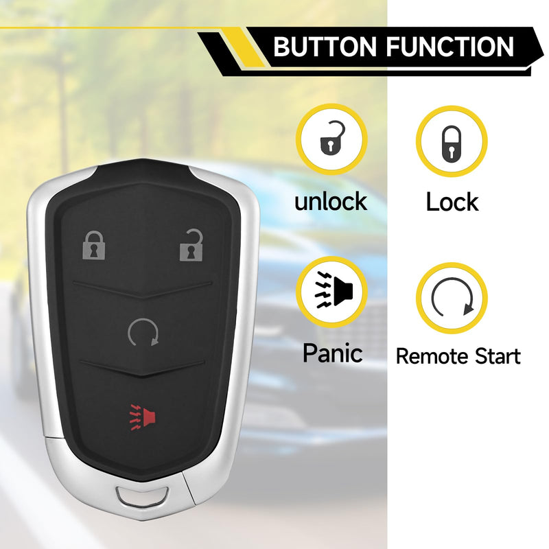 Smart Key Fob Replacement Fits for Cadillac XT4 2019 2020 2021 Car Keyless Entry Control Remote HYQ2ES 13522872 433Mhz