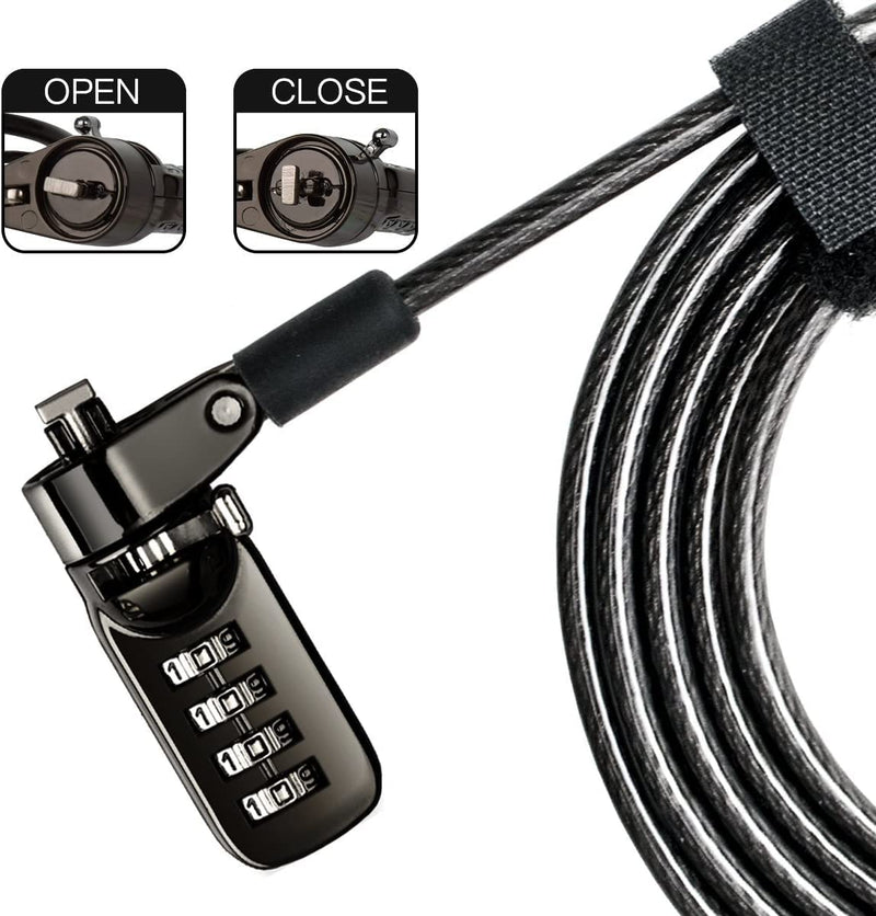 Laptop Cable Lock 4 Digital Combination Lock Security Computer Cable Lock Anti Theft Combination Lock Compatible for Tablet Laptop (2 Packs) 2 Packs