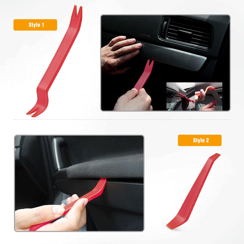 GOOACC Auto Trim Removal Tool Kit No-Scratch Tool Kit for Car Audio Dash Window Molding-4PCS (Red) Red 4PCS Trim Removal Tool