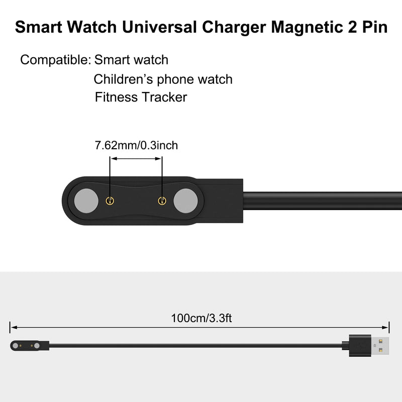 2 Pack for Bark Smart Watch Charger, Magnetic USB Charging Cable Cord