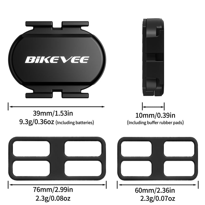 Cadence & Speed Sensor for Cycling, Wireless Bluetooth & ANT+ RPM Sensor for Road, Spin & Indoor Bikes, Compatible with Zwift 2 Outdoor Cad/Spe Sensors