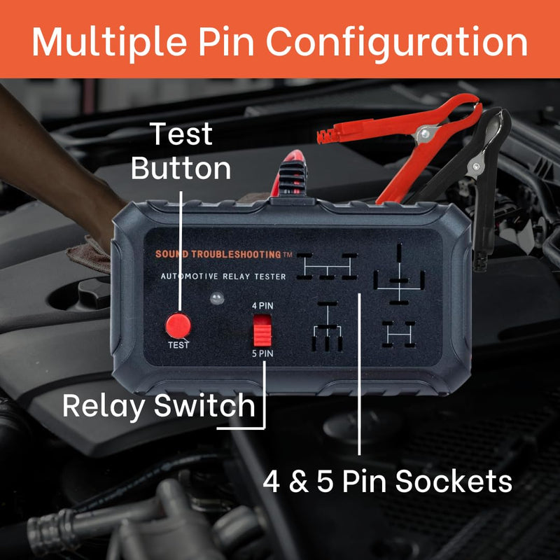  [AUSTRALIA] - Automotive Relay Tester with Relay Puller - 12V Auto Relay Diagnostic Tool, Small Handheld DIY Car Relay Tester with Battery Clips, Relay Testing Kit, Electrical Systems Tool