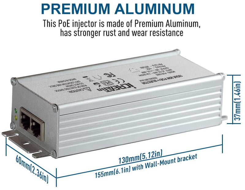 2.5G Gigabit POE++ Injector, Supplies PoE (15.4W), PoE+ (30W), or PoE++ (90W), Converts a Non-PoE Port to A PoE++ 2.5G Port, Integrated Power Supply, Replace for TRENDnet TPE-119GI,Up to 328ft 2.5G_90W_POE++