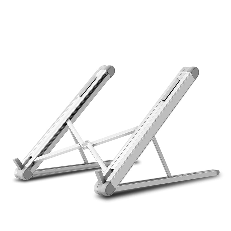 Aluminum Portable Laptop Tablet Stand Adjustable Mount Riser fold able Compatible with Any Size Laptop or Tablet iPad iPAD Pro 12.9 (Silver) Silver