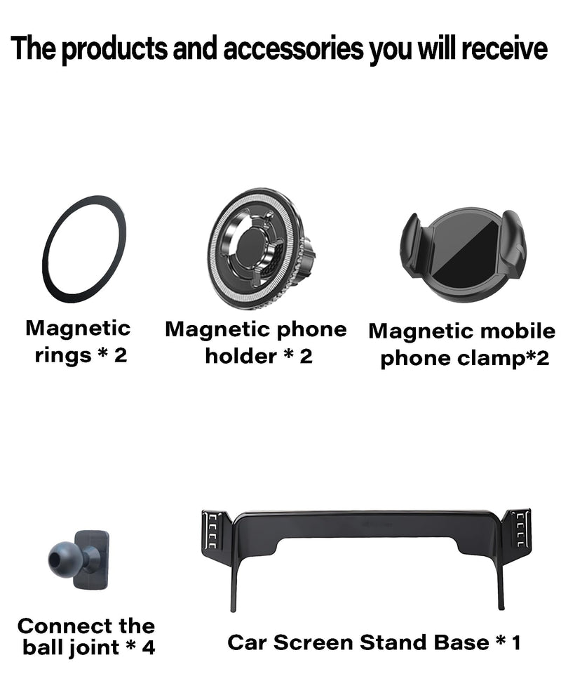Car Phone Mount for Nissan Armada/Infiniti QX80 12.3 Inch Screen | 2021-2024 Nissan Armada/2022-2024 Infiniti QX80 MagSafe Magnets Cell Phone Holder, with Portable Phone Gripper 360° Rotation for 21-24 Armada/22-24 Infiniti QX80(12.3 Inch)