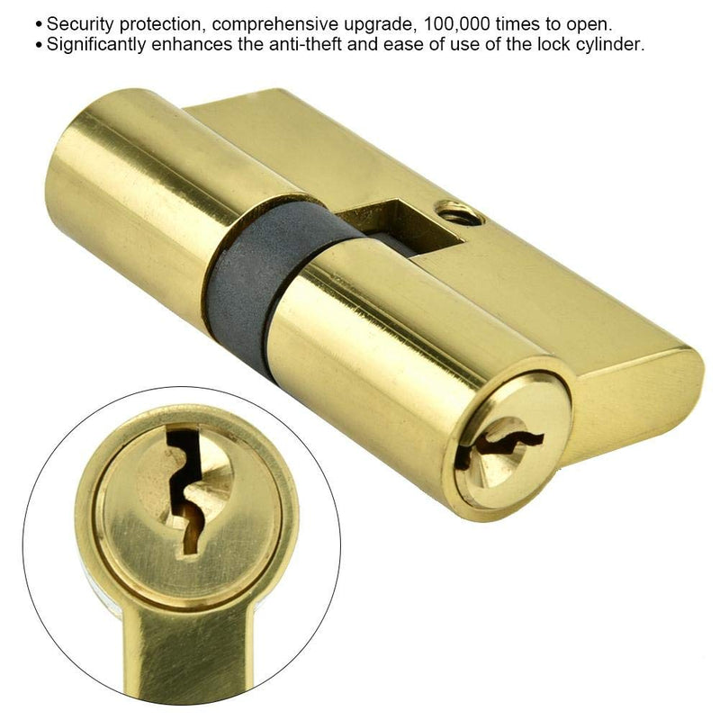 60mm Cylinder Lock Copper Dual Open Anti-Theft Door Lock Cylinder with Keys Strong Resistance and Rust-Proof, Suitable for Wooden Doors, Aluminum Doors