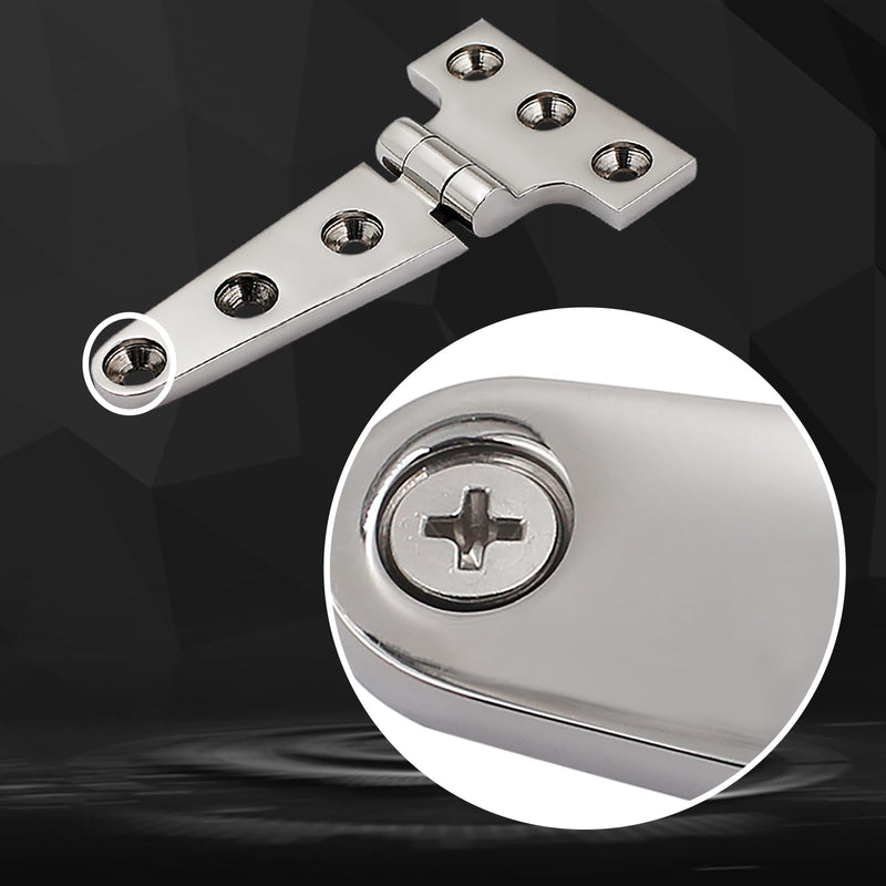 316 Stainless Steel T Hinges Marine Grade 4'' x 2" Heavy Duty Boat Hatch Hinge (100 mm X 54 mm) 4 Pack Casting Cabinet Hardware Door Hinge with Screws 4'' x 2" 4 Pack