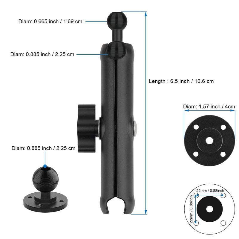 Tablet Holder Drilling Base iPad Mount for Desk/Truck/Car/Lorry/Boat/Vehicles Dashboard,360° Adjustable Aluminum Alloy Stand,Compatible with 4.7~12.9" iPad/e-Reader/Drivesmart GPS/iPhone Wall Mount Tablet Holder