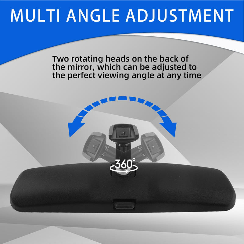 Universal Car Rear View Mirror Accessories - NINGFIST Premium Wide Angle Rearview Mirror with Mounting Base, Fit for Toyota Corolla/RAV4, Nissan Altima/Rogue Jeep Chevrolet& Most Vehicles 10.6 inch Universal Fit