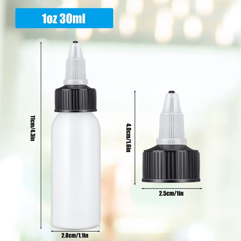 Epakh 80 Pieces Plastic Squeeze Bottle with Twist Top Cap Dispensing Bottles Small Round HDPE Bottle 1 Oz/ 30 ml Squeeze Condiment Bottles for Crafts,Household,Kitchen,Lab Dispensing