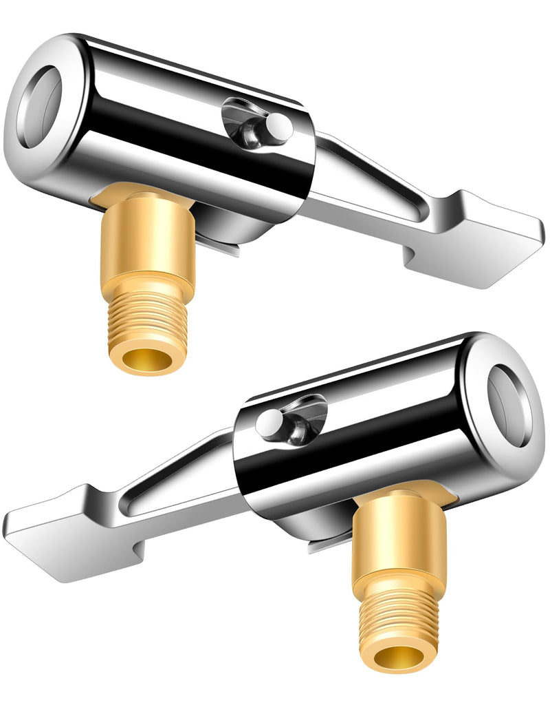 2-Packs Lock On Air Chuck Tire Inflator Hose Adapter, Metal Locking Tire Chuck with Standard Tire Valve Thread, No Leakage Tire Inflating Hose Nozzle for Portable Tire Pump/Air Compressor Locking Tire Inflator Nozzle