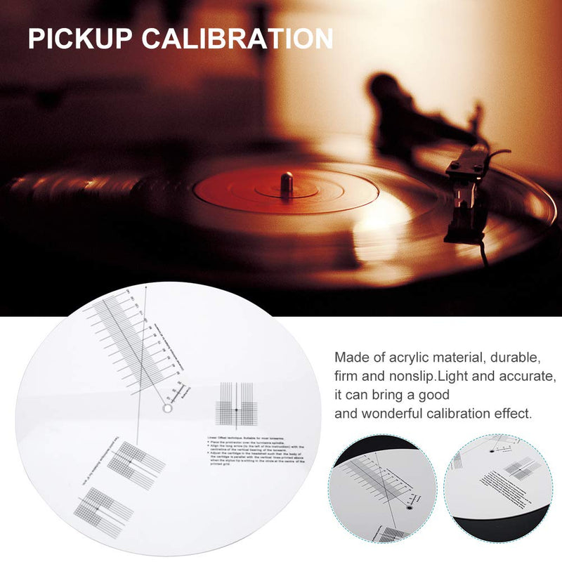 Acrylic Turntable Mat Cartridge Alignment Protractor Phonograph Cartridge Alignment Tool Anti Slip LP Record Calibration Plate for Turntable Accessories