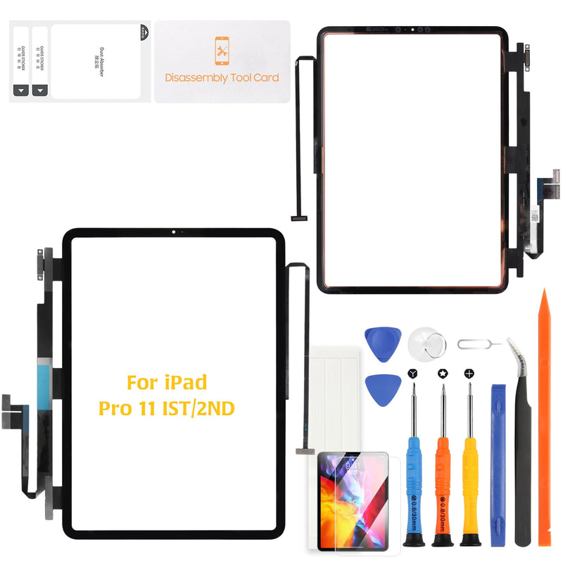 for iPad Pro 11 Touch Screen Replacement 1st Gen 2018 / 2nd Gen 2020 Touch Digitizer Glass A2013 A1934 A1980 A1979/A2068 A2230 A2228 A2231 with Tools