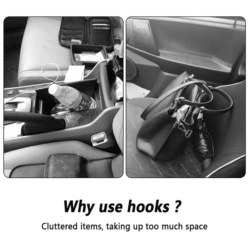 Utility Car Headrest Hidden Hook 33lb(Max) Car Hooks for Purses and Bags,Hard Hat Holder for Truck Seat Hanger Storage Organizer for Coats,Umbrellas,Grocery Bags,Handbags Universal Car Accessories Carbon Fiber-4pcs