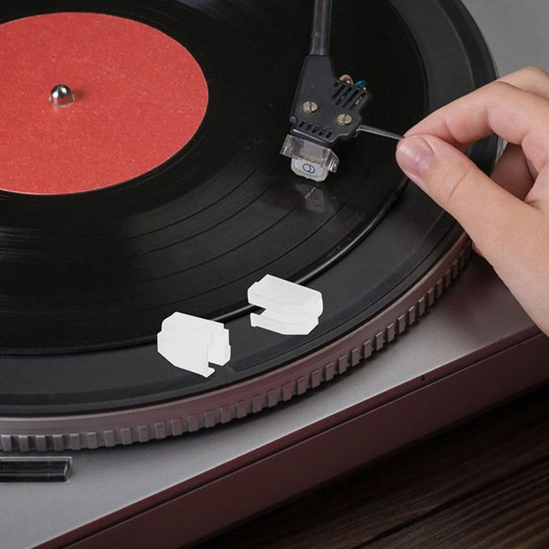 3pcs Record Player Stylus Protector Covers, Reusable Turntable Needle Guards with Red Gem Stylus Compatible for Vinyl Record Players