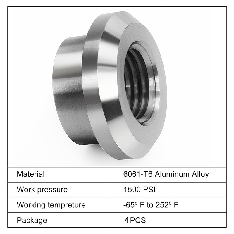 Aluminum 1/4" NPT Female Weld on Bung Weldable Fitting 4PCS 1/4NPT
