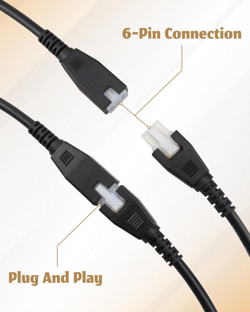 6-Pin Power Control Cable Fits for Smart Desk Lifting Desk Push Rod Motor, 5557 Rotary Female Cable, Power Signal Extension Cable 4.9 FT / 1.5 M