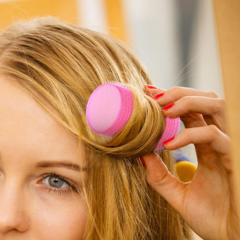 FOMIYES 12Pcs Sponge Hair Rollers Heatless Self Grip Foam Curlers for Long, Medium, and Short Hair Styling, Sleep-in Curling Tools for Women