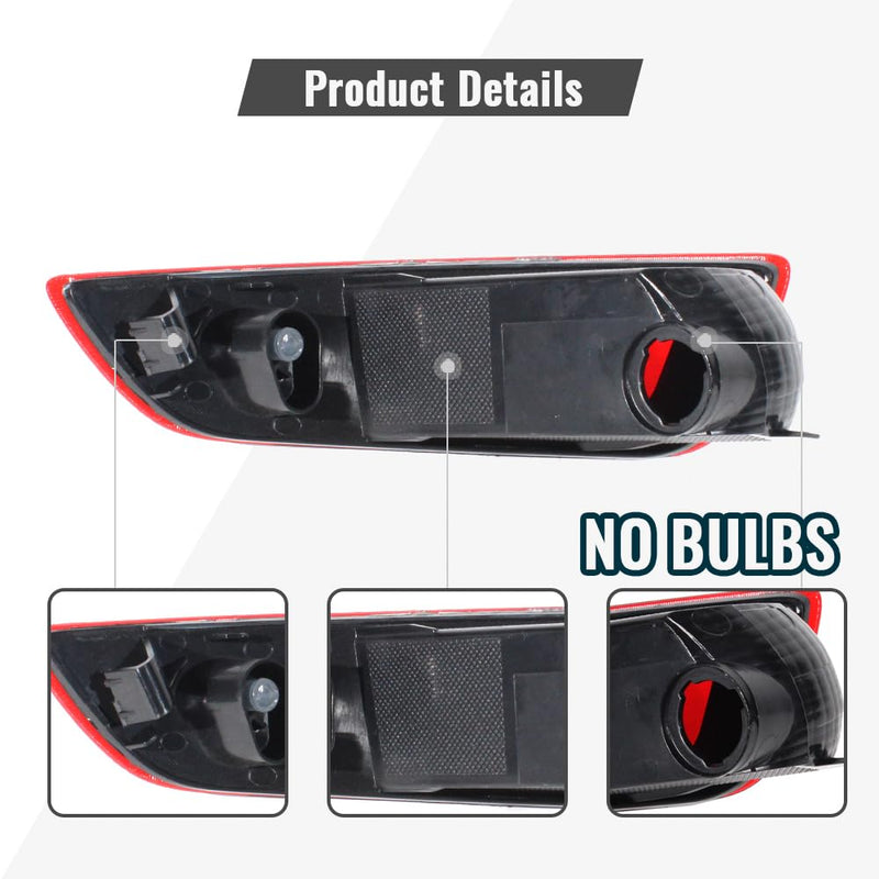 Rear Bumper Reflector Light Lamp Without Bulbs Fit for 2008 2009 2010 2011 2012 2013 Volvo XC60, Stop Indicator Trim Reflector W/O Bulbs Replace for 30763322 (Left Driver Side) Left Driver Side