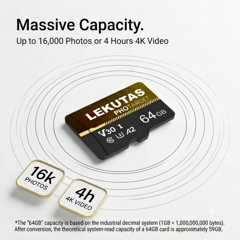 2-Pack 64GB Micro SD Card, microSDXC UHS-I Memory Card TF Cards | High Speed 80MB/s, Class 10 C10, U3, A2, V30, for Full HD, 4K UHD Video Recording, 2 Pack