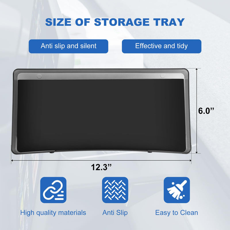 for Tesla Model Y Upgrade Behind Screen Storage Box Dashboard Hidden Organizer Tray Non-Slip Sunglass Card Holder for 2021-2023 Tesla Model 3 and 2021-2024 Model Y Accessories 2021-2023 Model3&2021-2024 ModelY(Upper)