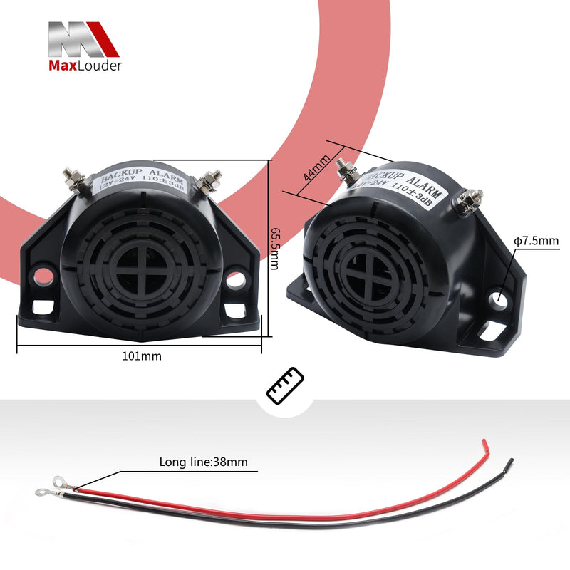 Truck Back-up Alarm 12V /48V 105dB,Heavy-Duty Car Reverse Horn Backup, Warning with Super Loud Beeper Tone for Trucks,forklifts, Heavy Equipment Vehicles (2 Pcs) 2