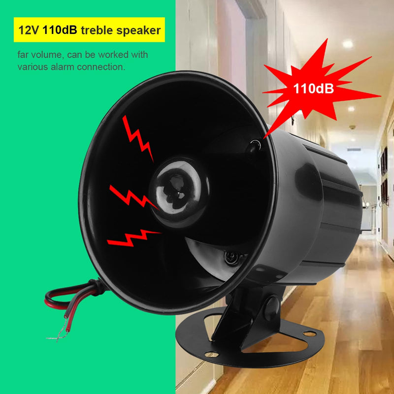 110dB Siren Alarm, 4 x 4.2 in Security Horns Sirens, IP65 Waterproof 12V Siren Horn Suitable for Alarm Host Gas Leak Alarms Infrared Peripheral Alarms Equipment
