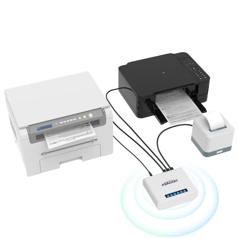 Wireless Print Server for Sharing 3 USB Printers Over Local Network, Easy Setup, Supports Image and Text Printing, Compatible with All RAW and IPP-Supported Printers LK300W. 3 USB Port