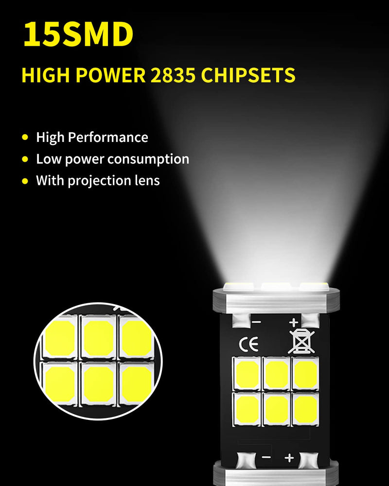 T15 921 912 906 LED Bulbs 2835 Chipsets Compatible with 2005-2017 2018 2019 2020 2021 Toyota Tacoma Back Up Reverse Lights Xenon White, Pack of 2
