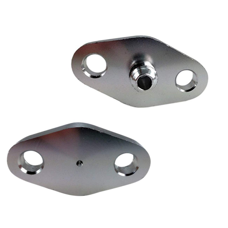Koxuyim 4AN Oil Feed Inlet Flange Gasket Adapter Kitwith Gasket 4-AN Adapter AN4 W/Built In Restricter and Bolts Compatible with T3 T3/T4 T04 T4 For Ball Bearing Turbos