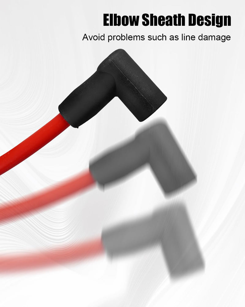 84059 18 Inch 8.5mm Ignition Coil Wire Fit for HEI Style Terminal, Red 90° Sheath