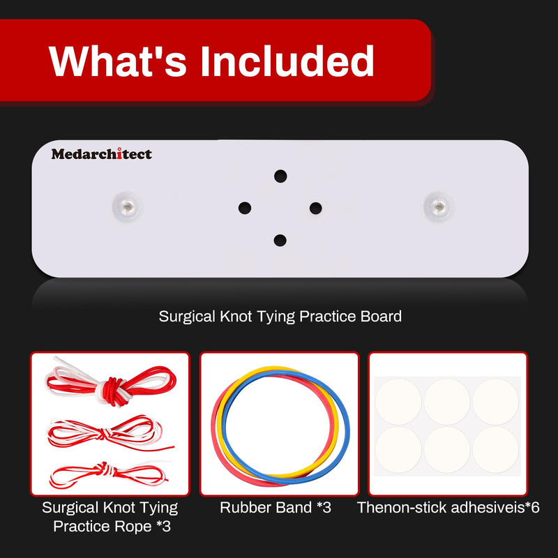 Medarchitect Surgical Knot Tying Practice Board, Surgical Suture Simulator Training Tool for Medical Students to Master Knotting Techniques