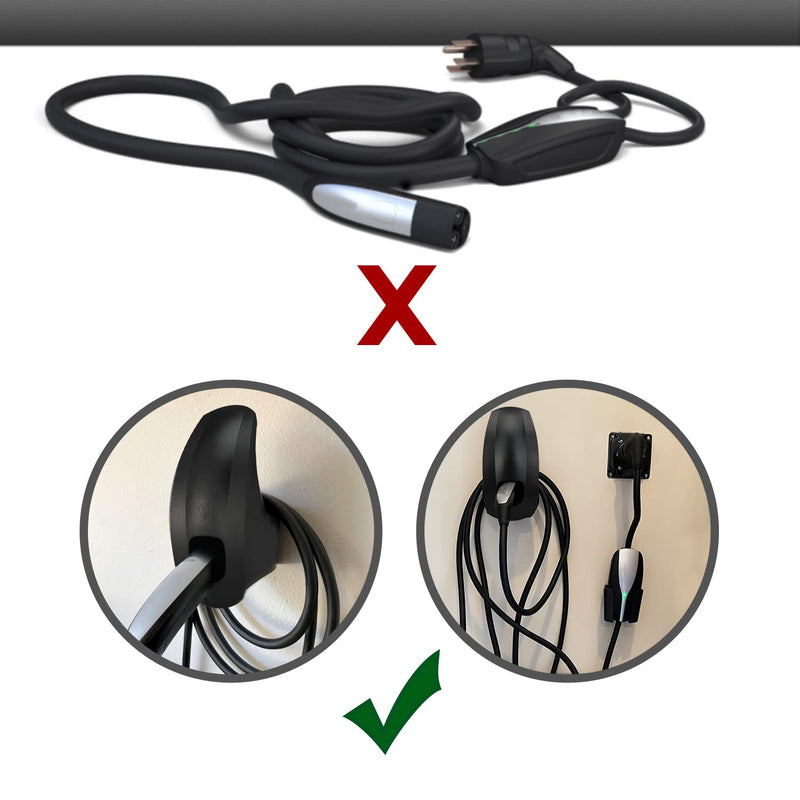 SEVEN SPARTA Charging Cable Holder with Chassis Bracket Compatible with Tesla Model 3 Model Y Model X Model S Charger Cable Organizer Car Accessories Wall Connector, Patent Approved (Black) Black