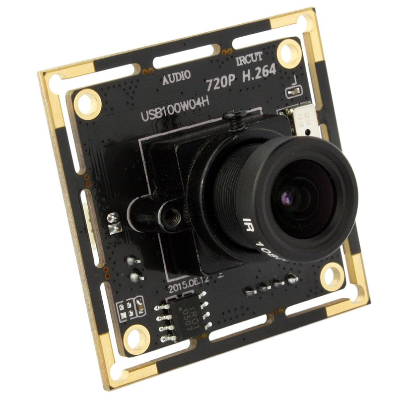 ELP 720p HD USB Camera Module with Microphone H.264 Mini UVC USB2.0 Audio Video Webcam Board for Android Linux Windows Mac Video Surveillance PC Camera for Computer, Laptop, Raspberry Pi, Jetson Nano