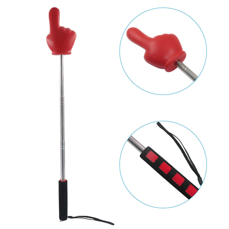 Bonsicoky Big Teacher Pointer Finger 33 Inch, Red, Stainless Steel | Extendable Pointer Stick, For Classroom Teaching Presentations, Soft Grip Handle Red-1pcs