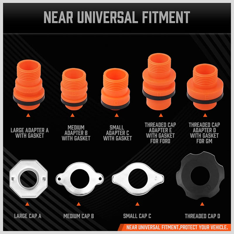 HORUSDY No-Spill Coolant Funnel Kit, Spill Proof Funnel Bleeder with Adapters. Universal Fitment
