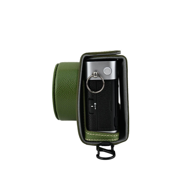 X-E5 Case, Handmade PU Leather FullBody Camera Case Bag Cover for Fujifilm X-E5 XE5 Bottom Opening Version + Neck Strap (Green) Green