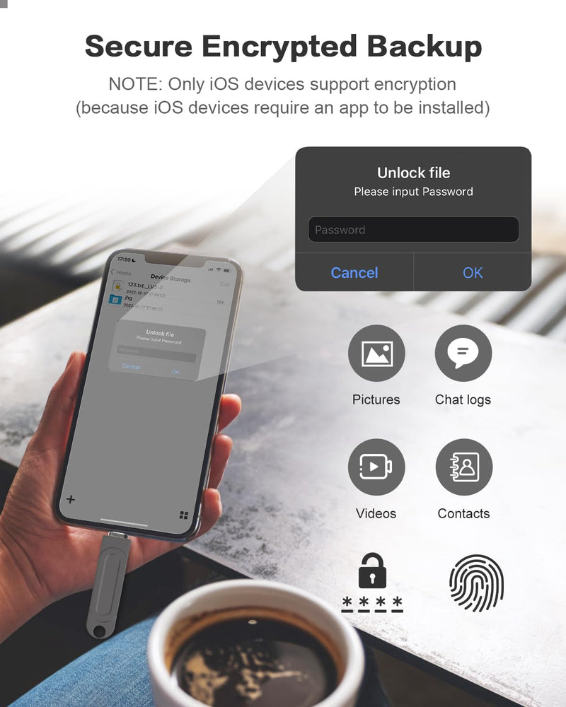 512GB Qainerly Photo Stick for Phone Flash Drive,4in1 Memory Stick for Photos and Videos USB Stick External Storage Compatible for iPhone/iPad/Android/PC 512GB black